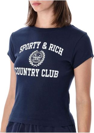 Sporty & Rich Camiseta Gr&aacute;fica Country Club - Tops - Mujer - Azul - L
