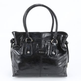 Tod's Black Leather Handbag Shoulder Bag Tote Bag (Pre-Owned)