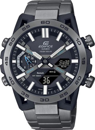 Casio Edifice Mens Grey Watch ECB-2000DC-1AEF Stainless Steel - One Size