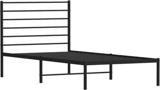 vidaXL Estructura cama sin colchón con cabecero metal negro 75x190 cm Vidaxl
