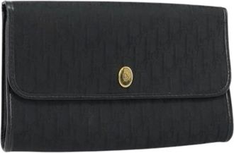 Dior Pre-owned Clutches, female, Black, Size: ONE SIZE Pre-owned Vintage Trotter Canvas Shoulder Bag