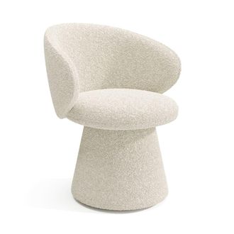 Sia Home Sill&oacute;n de sal&oacute;n giratorio 180&deg; boucl&eacute; crema