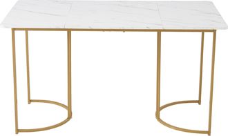 STILVORA Conjunto De Mesa Y Sillas Con 1 Mesa De Comedor Y 4 Sillas, Para Cocina Y Comedor, Mdf, Terciopelo Y Metal, Blanco