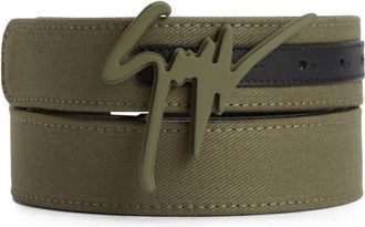 Giuseppe Zanotti Giuseppe logo-lettering belt - men - Cotton - OS - Green