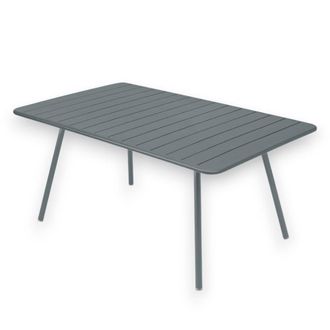 No Brand No Brand - Tavolo Da Esterno 160x90 Cm In Acciaio Verniciato Con Piano A Doghe Fly - Grigio