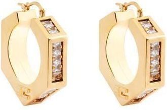 Elisabetta Franchi Oorbellen met strass - Dames - Oorbellen - Geel - ONE Size - Accessoires