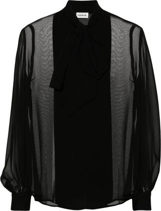 P.A.R.O.S.H. tied-neck blouse - women - Polyester - S - Black