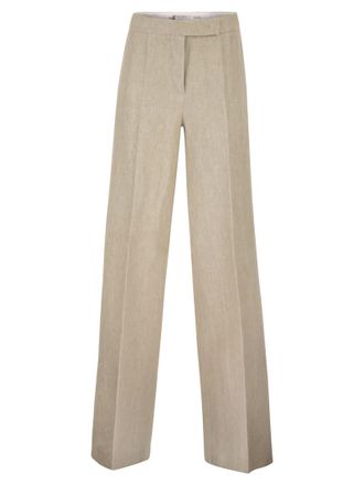 Max Mara Mxsginnico Tailored Pure Linen Trousers