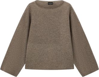 Emporio Armani Sweater Wol Cashmere - Dames - Truien - Bruin - Maat: XS Wol