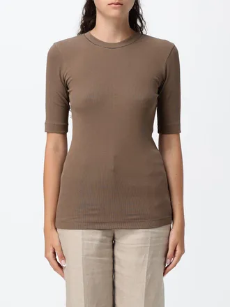 Brunello Cucinelli T-shirt in cotone stretch con dettaglio monile