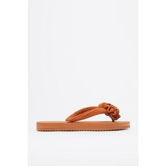 Bimba & Lola Crochet Flower Flip-Flop in Orange at Nordstrom, Size 39