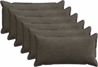 vidaXL Funda De Almohada 6 Uds. Houten Gris Antracita 40 X 70 Cm Pana Vidaxl