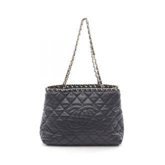 Chanel Black Grained Calfskin Tote Bag (Pre-Owned)