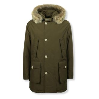 Woolrich Arctic Detachable Fur Parka - Heren - Parka Jassen - Groen - S - Katoen - Jassen