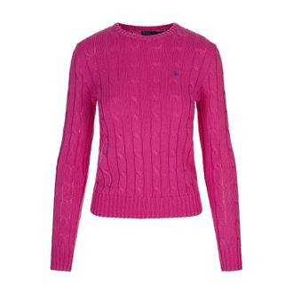 Ralph Lauren Round-neck Knitwear, female, Pink, Size: XS Ralph Lauren Sweaters Pink