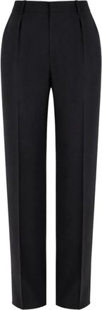 Saint Laurent Broeken, Dames, Zwart, L, Katoen, Wide Broeken