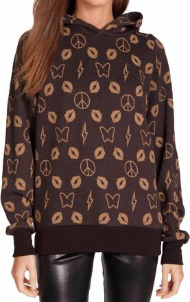 Lauren Moshi Trina Designer Hoodie In Brown Bear