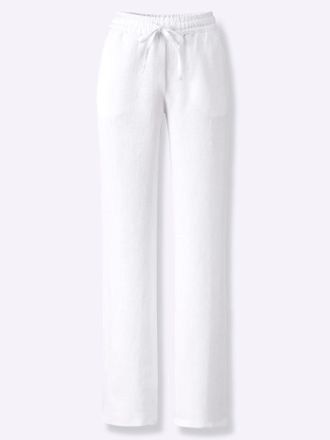 Heine Schlupfhose HEINE, Damen, Gr. 34, Normalgr&ouml;ssen, weiss (wei&szlig;), 100% Leinen, unifarben, lang, Hosen Schlupfhose