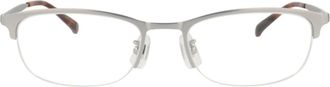 Dunhill 52mm Half Rim Rectangular Optical Glasses in Silver Transparent at Nordstrom Rack