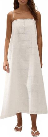 Faithfull The Brand Mora Aline Cotton Poplin Dress In Handkerchief Broderie White