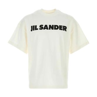 Jil Sander T-Shirts, male, White, Size: XL Logo T-shirt