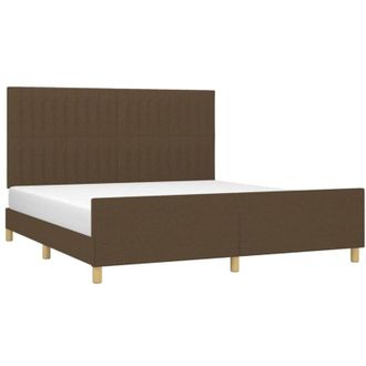 vidaXL Cama Sin Colch&oacute;n De Tela Marr&oacute;n Oscuro 160x200 Cm Vidaxl