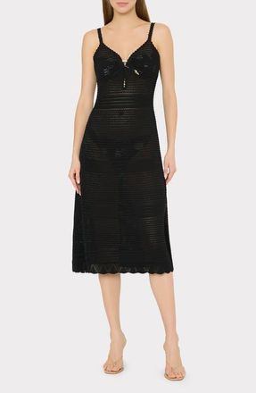Milly Open Knit Cover-Up Dress in Black at Nordstrom, Size X-Small