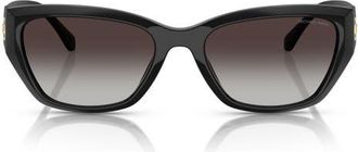 Michael Kors 56mm Geometric Sunglasses in Black /Dark Grey Gradient at Nordstrom
