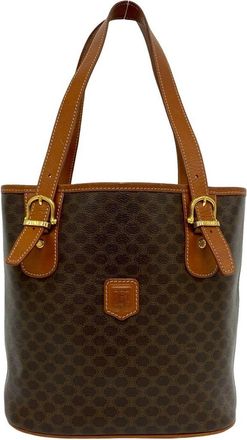 Celine Brown Pvc Leather Handbag Shoulder Bag Tote Bag (Pre-Owned)