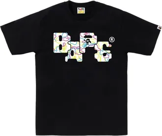 A Bathing Ape Neon Camo 8Bit Bape Logo T-Shirt Black 1L30-110-041-BLK