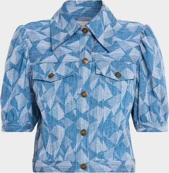 Ramy Brook Angelica Geometric Denim Jacket