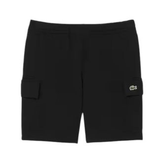 Lacoste Casual Shorts, male, Black, Size: S Cotton Fleece Cargo Shorts