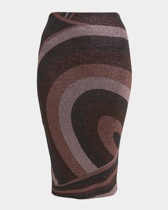Pucci Metallic Jersey Knee-Length Skirt