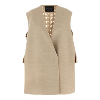 Fabiana Filippi Dames, Jassen, Beige, Maat: 2XS Wol
