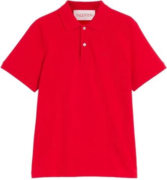 Valentino Garavani Tops, Heren, Rood, S, Casual Polo Shirt