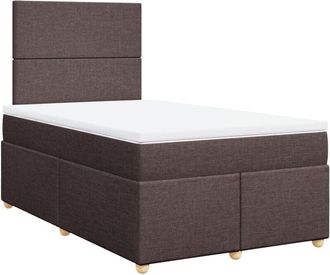 vidaXL Vidaxl - Cama Box Spring Con Colch&oacute;n Tela Marr&oacute;n Oscuro 120x190 Cm