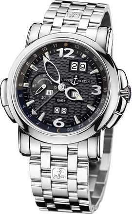 Ulysse Nardin GMT Perpetual Black Dial 18kt White Gold Mens Watch 320-60-8-62