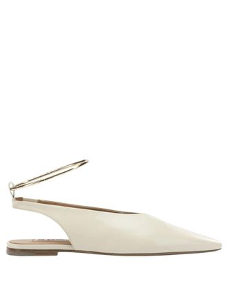 Jil Sander Off White Leather Ballet Flats