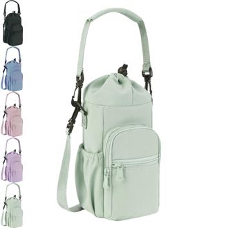 Generic Water Bottle Shoulder Bag - The Ultimate Outdoor Companion, with Zipper Pocket - for Camping Outdoor Sports (Green)