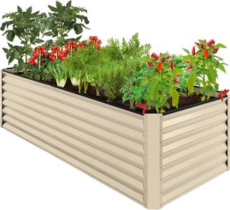 Best Choice Products 8x4x2ft Outdoor Metal Raised Garden Bed for Vegetables Flowers Herbs