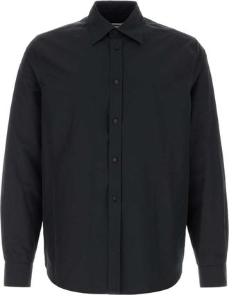 Jil Sander Polyester Shirt - Heren - Casual Overhemden - Zwart - XL - Polyester - Overhemden