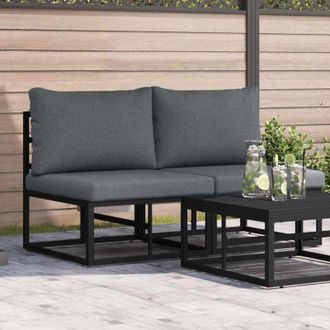 vidaXL Muebles De Exterior 2 Pieza Negro Y Antracita 70 X 71,5 X 71 Cm Vidaxl