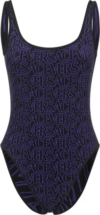 Versace Eendelig Badpak met Logo - Dames - Badpakken - Zwart - M - Badmode