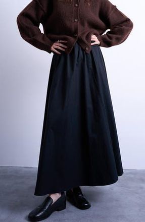 Topshop Stretch Cotton Twill A-Line Skirt in Black at Nordstrom Rack, Size 4 Us (Fits Like 0-2)