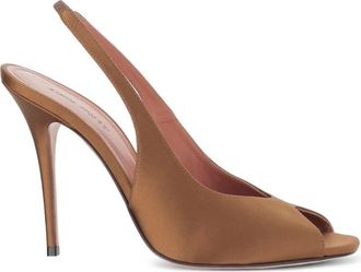 Amina Muaddi Anok Open Toe Slingback Pumps