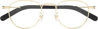 Montblanc Mb0423o Linea Snowcap 001 Gold Black Glasses