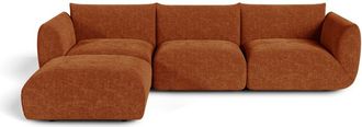 Sia Home Sof&aacute; esquinero modular 6 plazas terciopelo de chenilla terracota