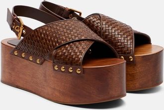 Farm Rio 75 leather platform sandals