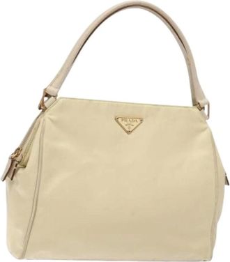 Prada Pre-owned Shoulder Bags, female, Beige, Size: ONE SIZE Pre-owned Vintage Nylon Shoulder Bag