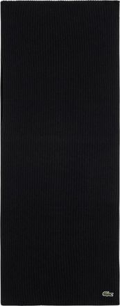 Lacoste Ribbed Wool Scarf - Heren - Wintersjaals - Zwart - ONE Size - Wol - Accessoires